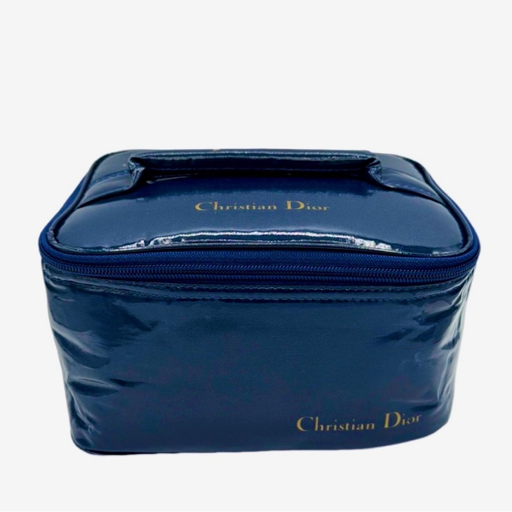 CHRISTIAN DIOR *Vintage* Midnight Blue 💙Cosmetic Bag (NOT Dior Beaute) EUC 💎💙 - Picture 3 of 8